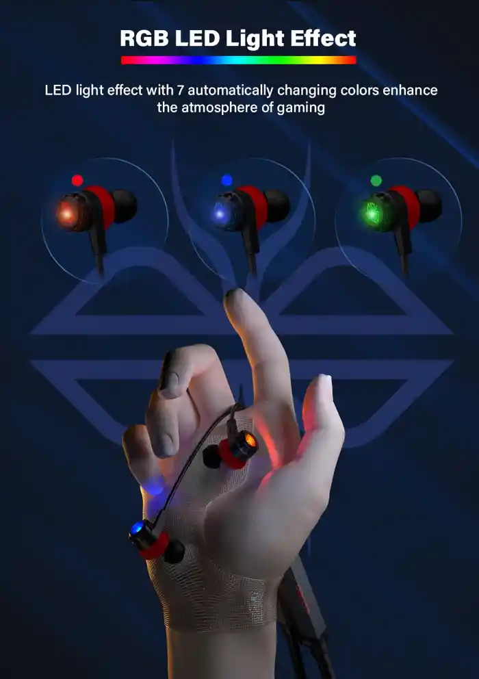 Dacom GH02 Wireless Neckband Headset E-Sport Earphone with Mic RGB LED Light for Mobile Phone.